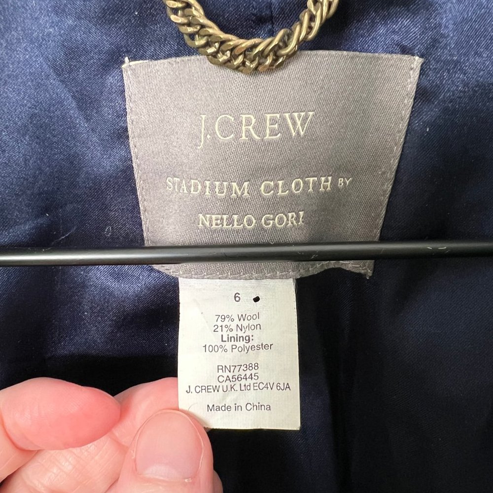 J.Crew Stadium Cloth Wool Cocoon Overcoat Peacoat Trench Jacket Coat Kelly Green - Picture 3 of 5